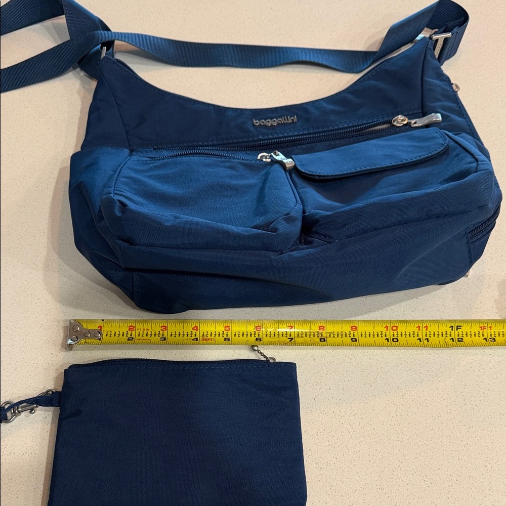 Baggallini Blue Shoulder Bag with Pouch RFID - Picture 13 of 15